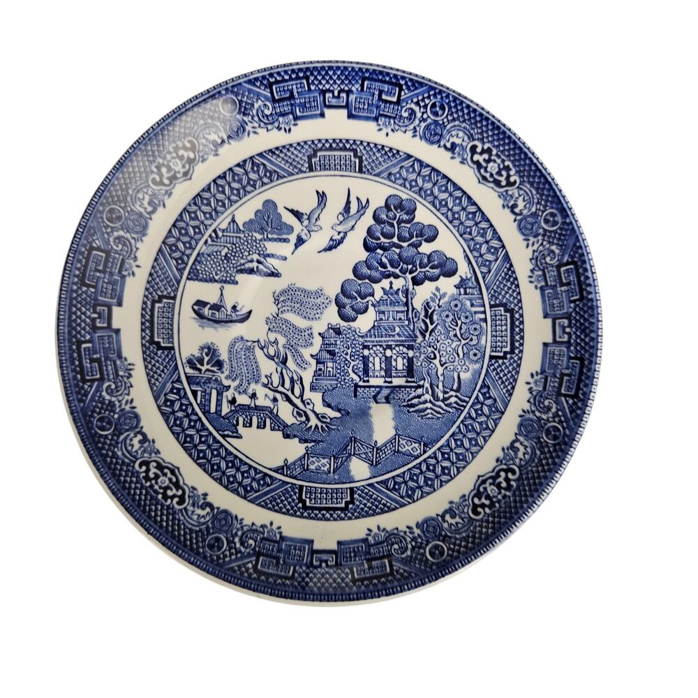 Johnson Bros Blue Willow Saucer Set of 3 Made in England Blue & White China